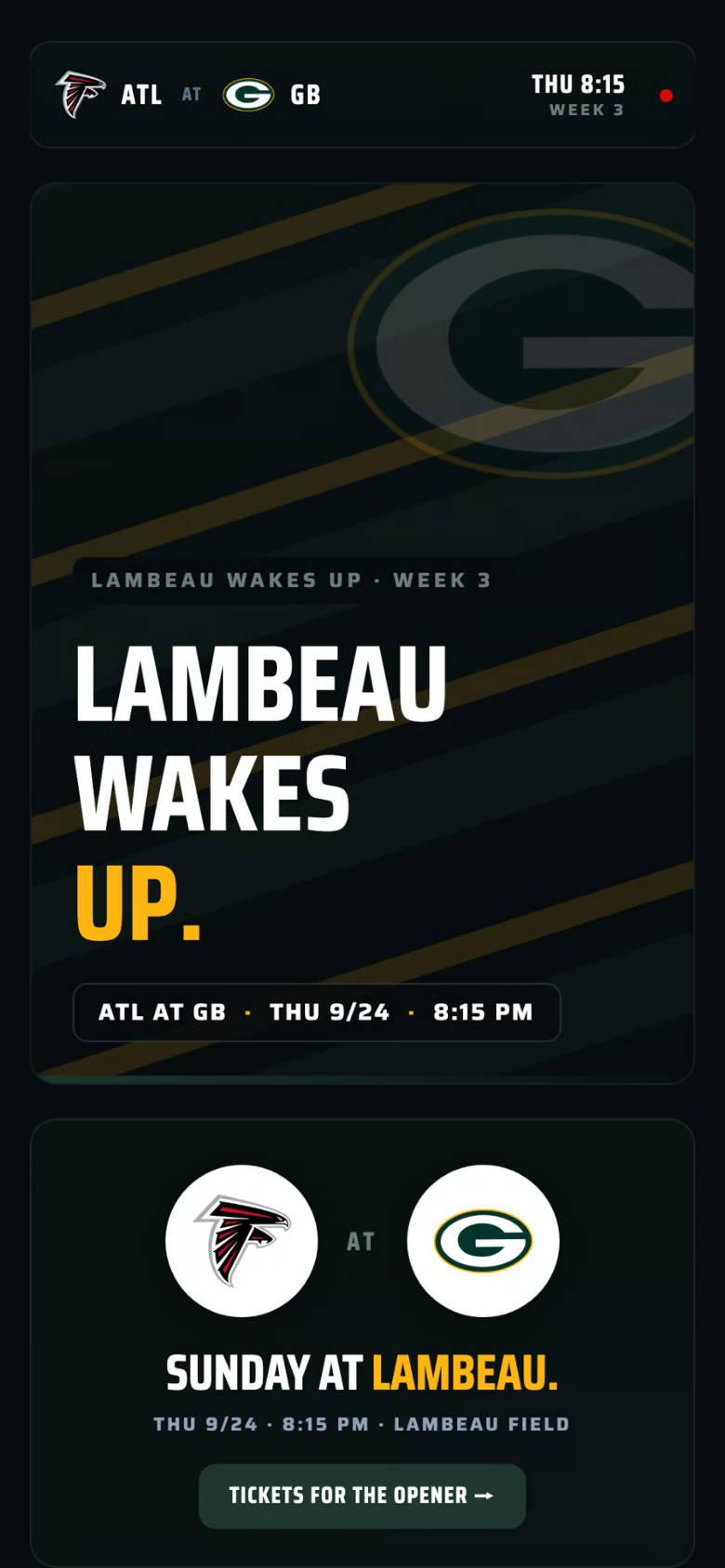 Green Bay Packers — Lambeau Wakes Up
