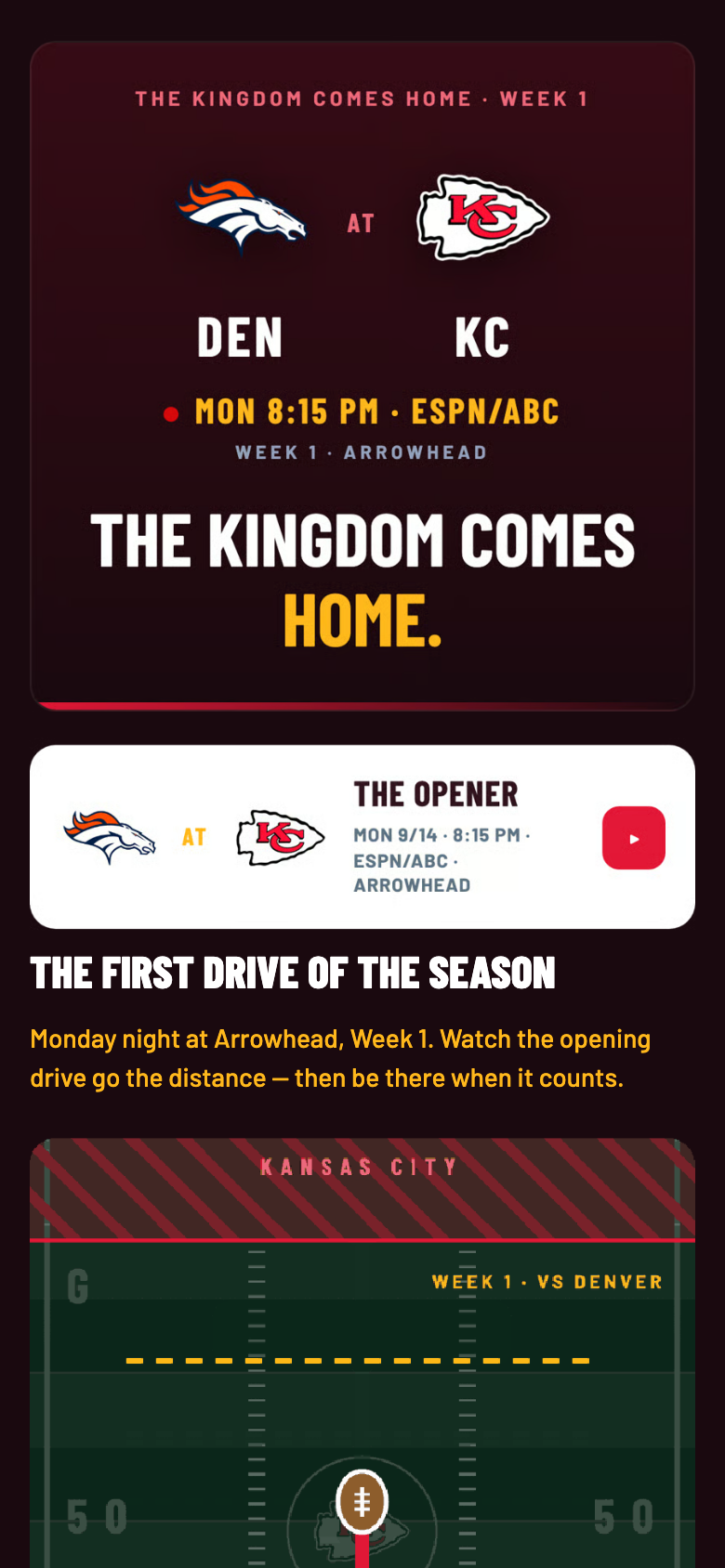 Kansas City Chiefs — The Home Opener, live hub