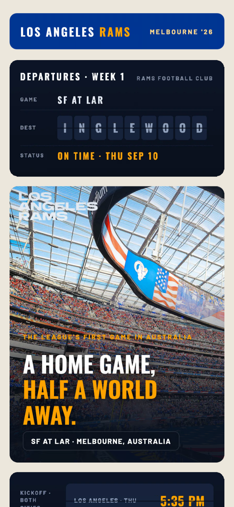 Los Angeles Rams — Melbourne